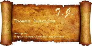 Thomas Jusztina névjegykártya