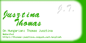 jusztina thomas business card